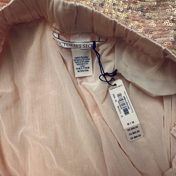 Victoria’s Secret Pink Sequin Lounge Jogger Pants NWT Womens Medium - Picture 3 of 8